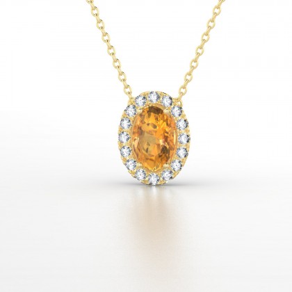 Clothilde Pendentif Citrine en Or jaune 18k