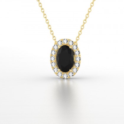 Clothilde Pendentif Diamant noir en Or jaune 18k