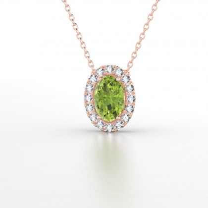 Clothilde Pendentif Péridot en Or rose 18k