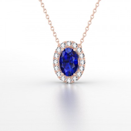 Clothilde Pendentif Saphir en Or rose 18k