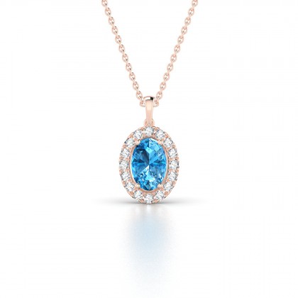 Clothilde Pendentif Topaze en Or rose 18k