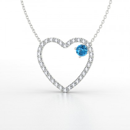 Coeur de pierre Pendentif Topaze en Argent 925