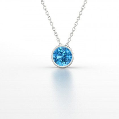Dana Pendentif Topaze en Or blanc 18k