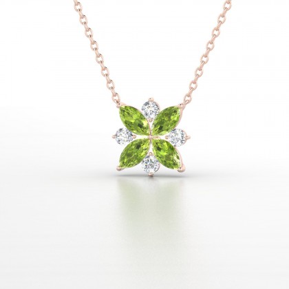 Daria Pendentif Marquises Péridot en Or rose 18k