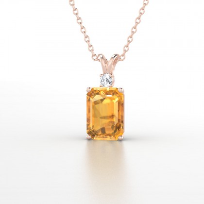 Délice Pendentif Citrine en Or rose