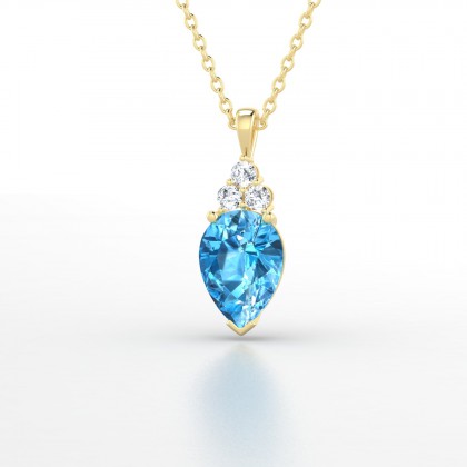 Divine Pendentif Topaze en Or jaune 18k