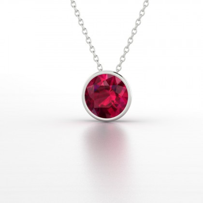 Elisa Pendentif Rubis en Or blanc 18k