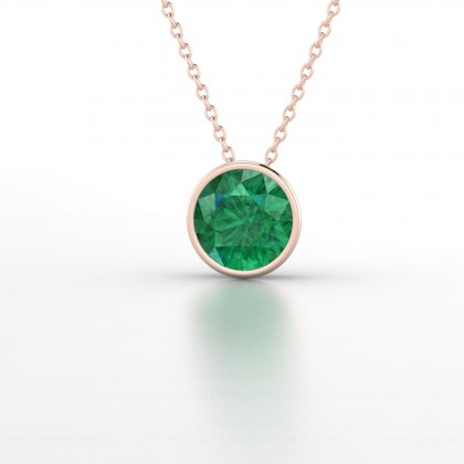 Elisa Pendentif Emeraude en Or rose 18k
