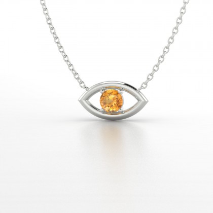 Era Pendentif Citrine en Or blanc 18k - 0