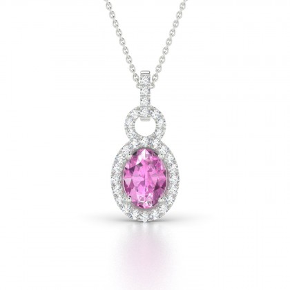 Excellence Pendentif Saphir rose en Argent 925