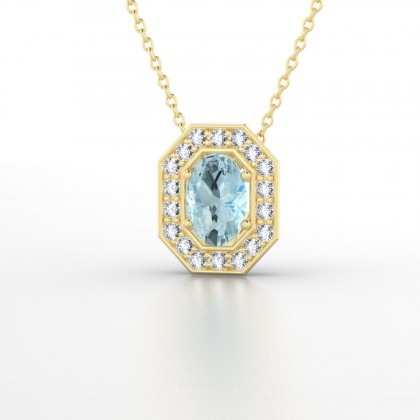 Fay Pendentif Aigue-marine en Or jaune 18k