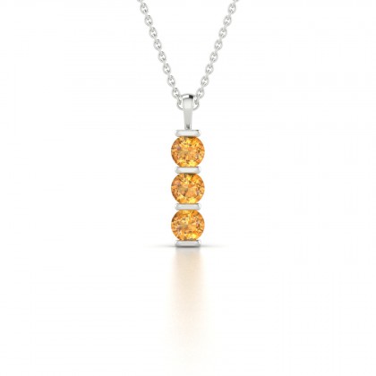 Flamboyante Pendentif Citrine en Argent 925