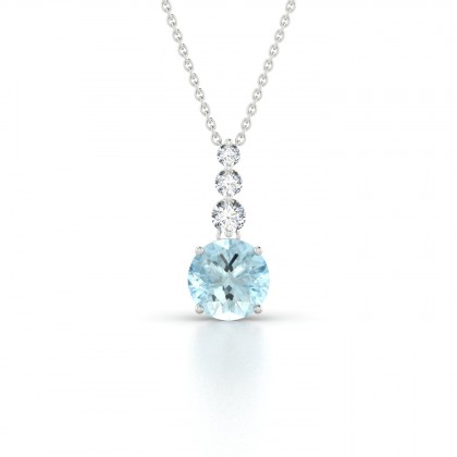 Fortuna Pendentif Aigue-marine en Argent 925