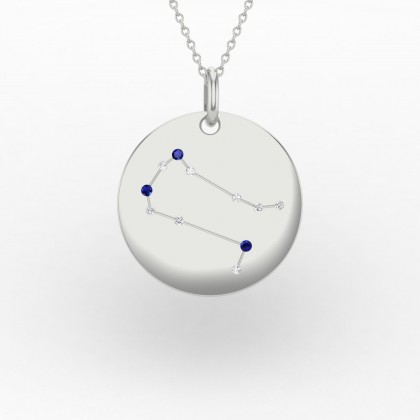 Gemini Pendentif Saphir en Or blanc 18k