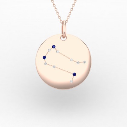 Gemini Pendentif Saphir en Or rose 18k