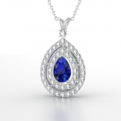 Gervaise Pendentif Saphir en Or blanc 18k