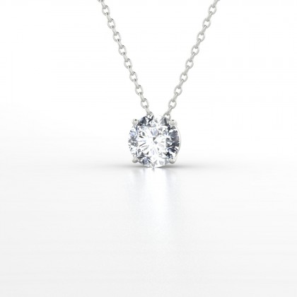 Glorieux Pendentif Diamant 0,40 carat en Or blanc 18k