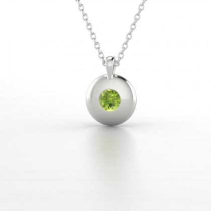 Hymne Pendentif Péridot en Or blanc 18k