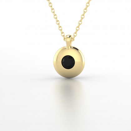 Hymne Pendentif Diamant noir en Or jaune 18k
