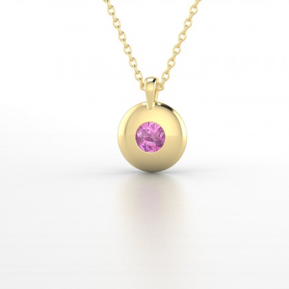 Hymne Pendentif Saphir rose en Or jaune