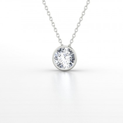 Illustre Pendentif Diamant 0,40 carat en Or blanc 18k