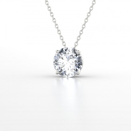 Inoubliable Pendentif Diamant 0,90 carat en Or blanc 18k