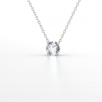 Intemporel Pendentif Diamant 0,20 carat en Or blanc 18k