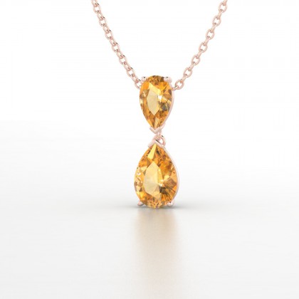 Jeannette Pendentif Citrine en Or rose 18k