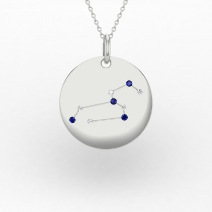 Leo Pendentif Saphir en Or blanc 18k