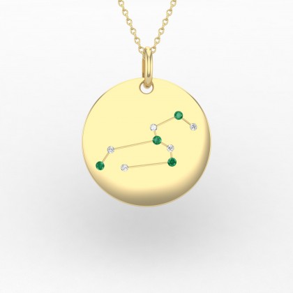 Leo Pendentif Emeraude en Or jaune 18k