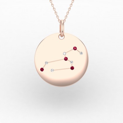 Leo Pendentif Rubis en Or rose 18k