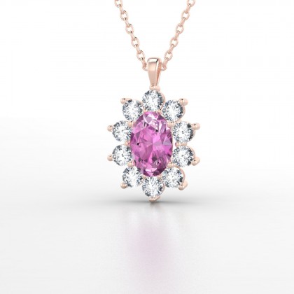 Léon Pendentif Saphir rose en Or rose 18k