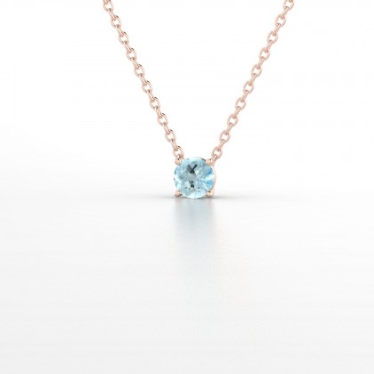 Léonise Pendentif Aigue-marine en Or rose 18k