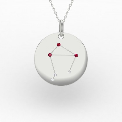 Libra Pendentif Rubis en Or blanc 18k