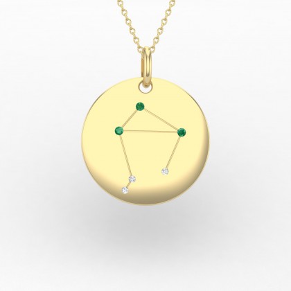 Libra Pendentif Emeraude en Or jaune 18k