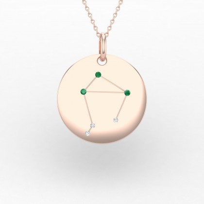 Libra Pendentif Emeraude en Or rose 18k