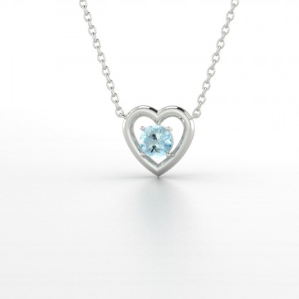 Lina Pendentif Aigue-marine en Argent 925