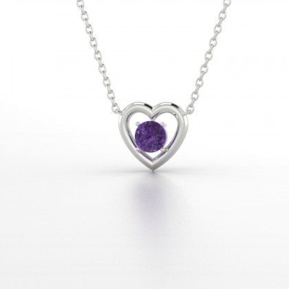 Lina Pendentif Améthyste en Or blanc 18k