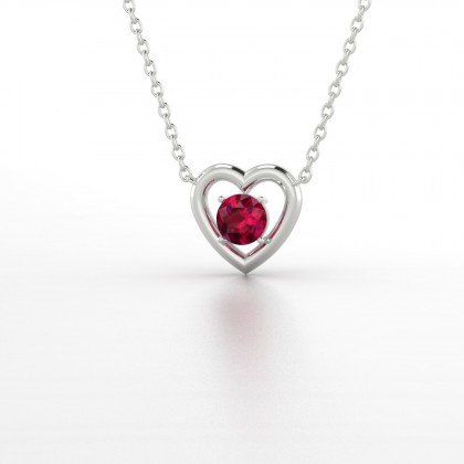 Lina Pendentif Rubis en Or blanc 18k