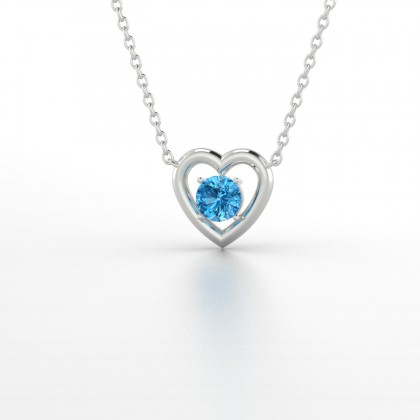 Lina Pendentif Topaze en Or blanc 18k