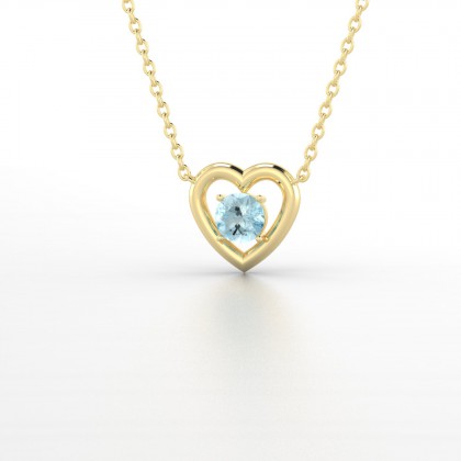 Lina Pendentif Aigue-marine en Or jaune 18k
