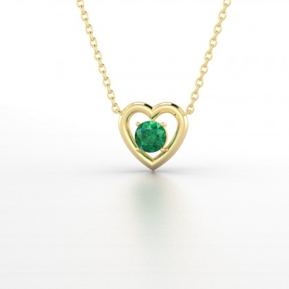 Lina Pendentif Emeraude en Or jaune 18k