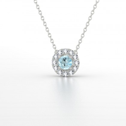 Marie Noelle Pendentif Aigue-marine en Argent 925