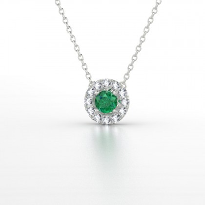 Marie Noelle Pendentif Emeraude en Argent 925