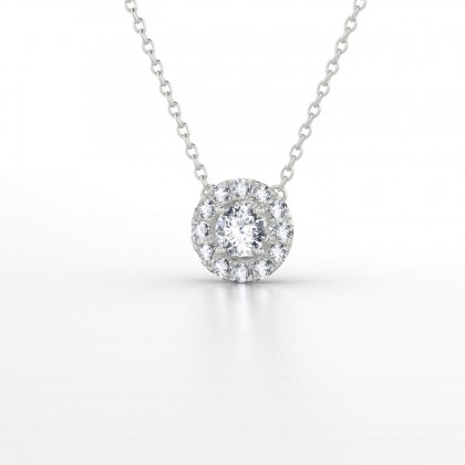 Marie Noelle Pendentif Diamant en Or blanc 18k