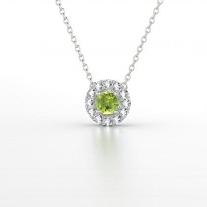 Marie Noelle Pendentif Péridot en Or blanc 18k