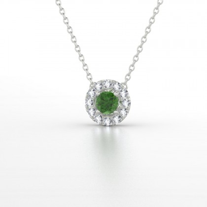 Marie Noelle Pendentif Tourmaline en Or blanc 18k