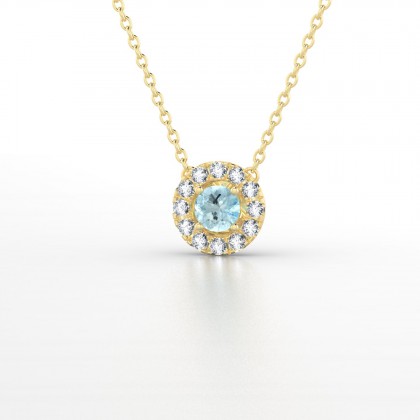 Marie Noelle Pendentif Aigue-marine en Or jaune 18k