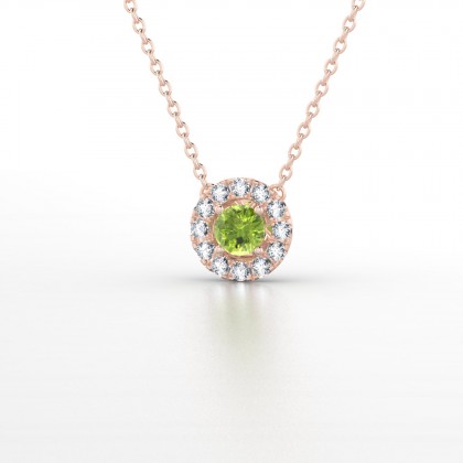 Marie Noelle Pendentif Péridot en Or rose 18k