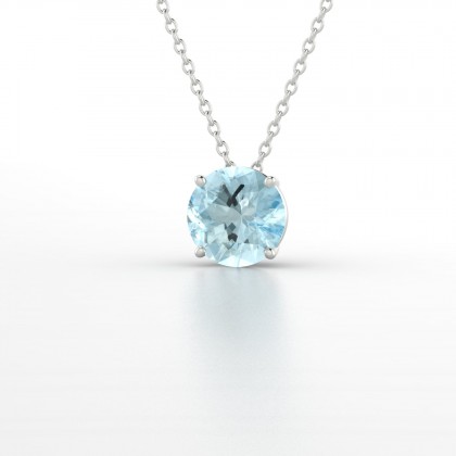 Moïra Pendentif Aigue-marine en Or blanc 18k